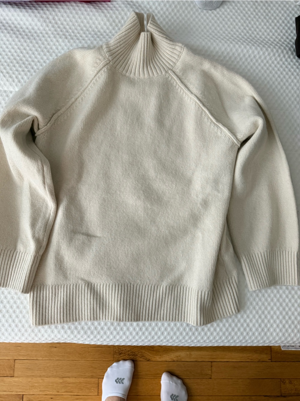 H&M Cream Off-the-Shoulder Knit Sweater
